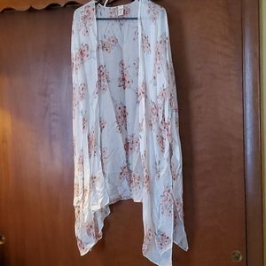 a.n.a. beige & flowery kimono